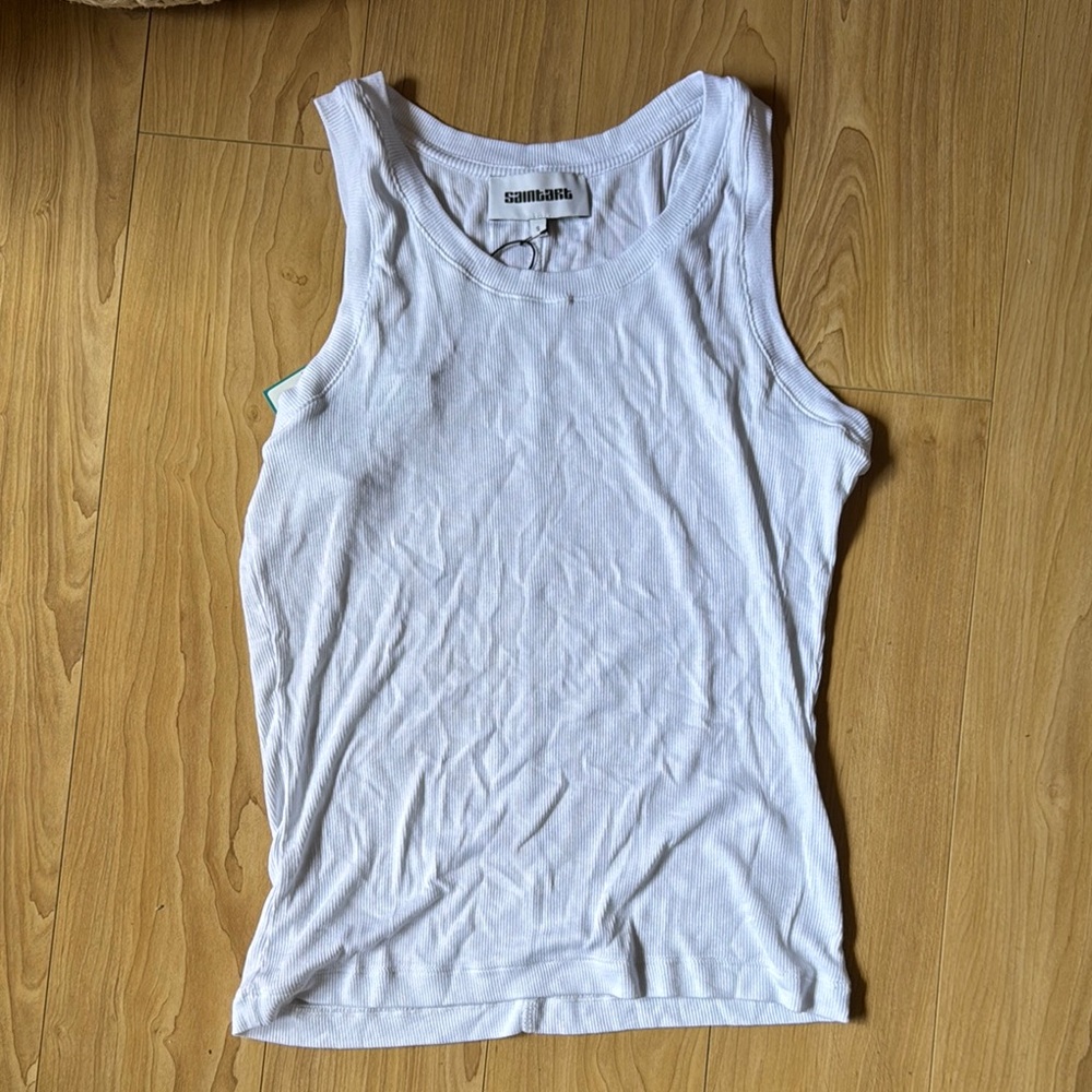 White Soren Ribbed Tank Top